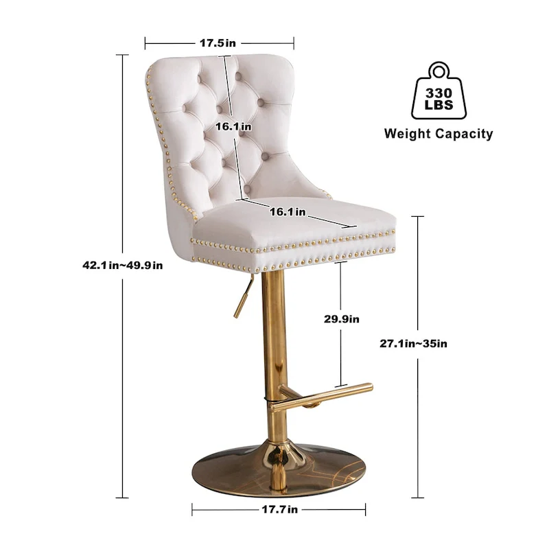 Modern Upholstered Adjusatble Thick Swivel Counter Barstools