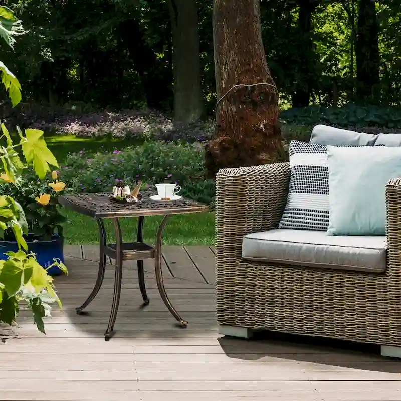 Square Garden Cast Aluminum Table