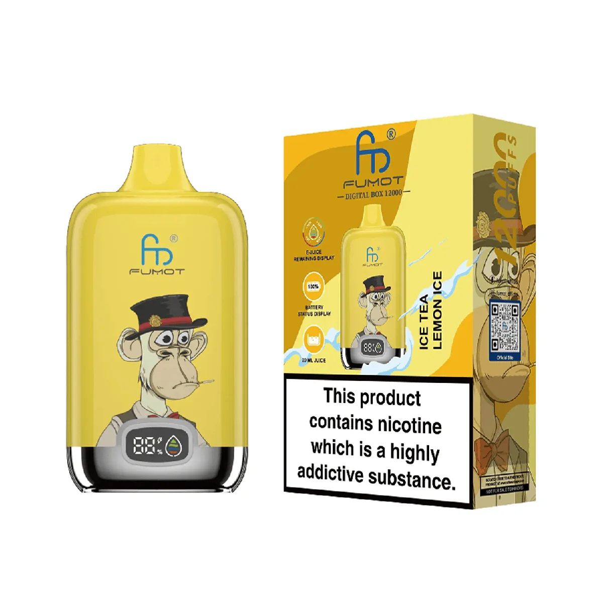 Fumot Digital Box 12000 Ice Tea Lemon Ice – Einweg-Vape mit Einzelverpackung