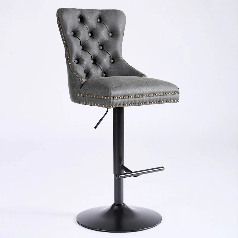 Modern Upholstered Adjusatble Thick Swivel Counter Barstools