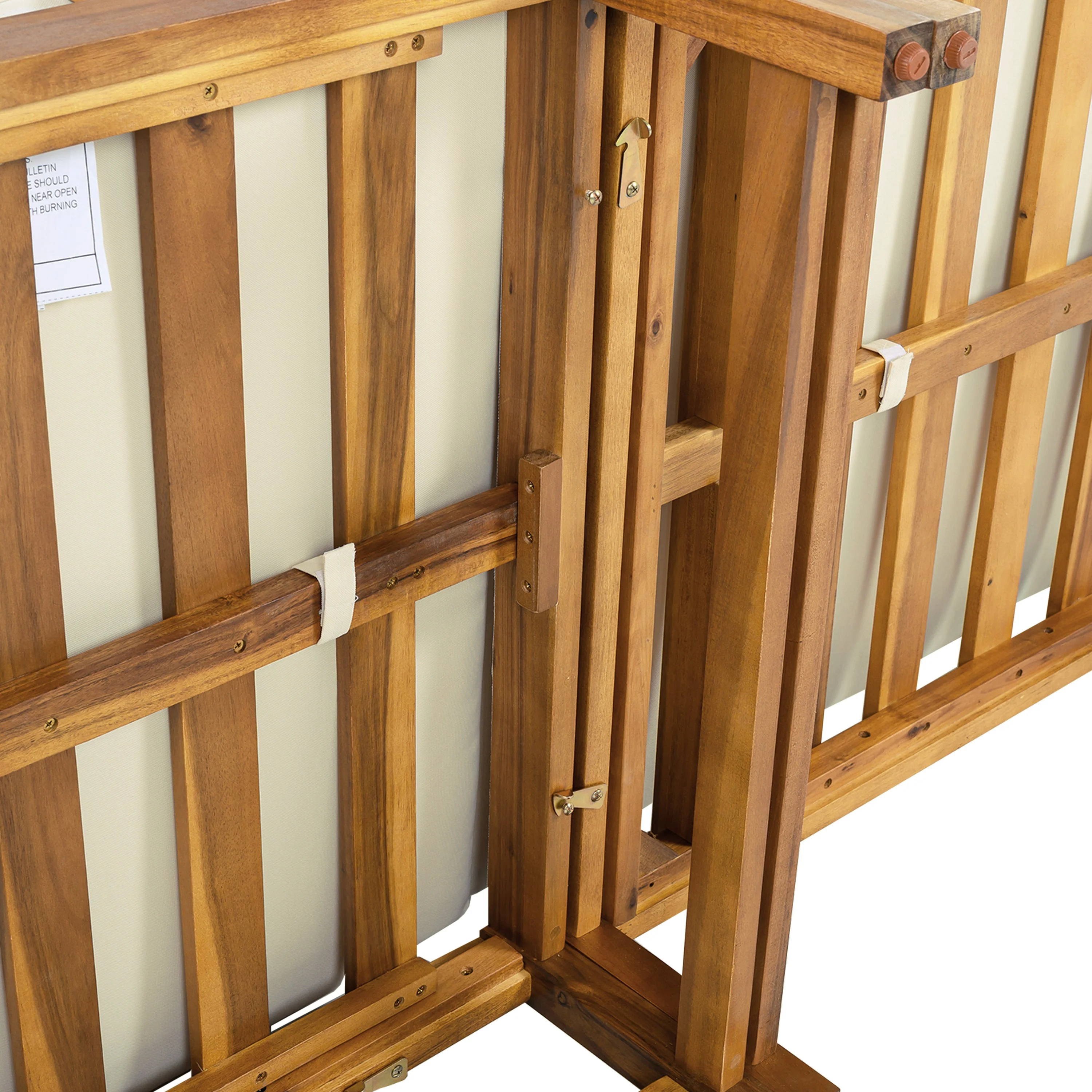 Walker Edison | Acacia Wood Sectional Sofa with Coffee Table