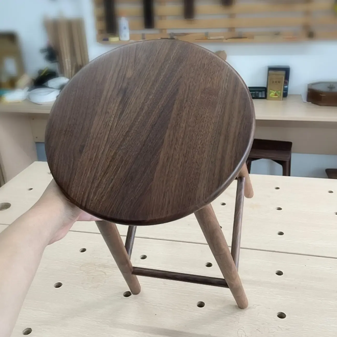 Bar Height Footrest Wood Modern Backless Bar Stools