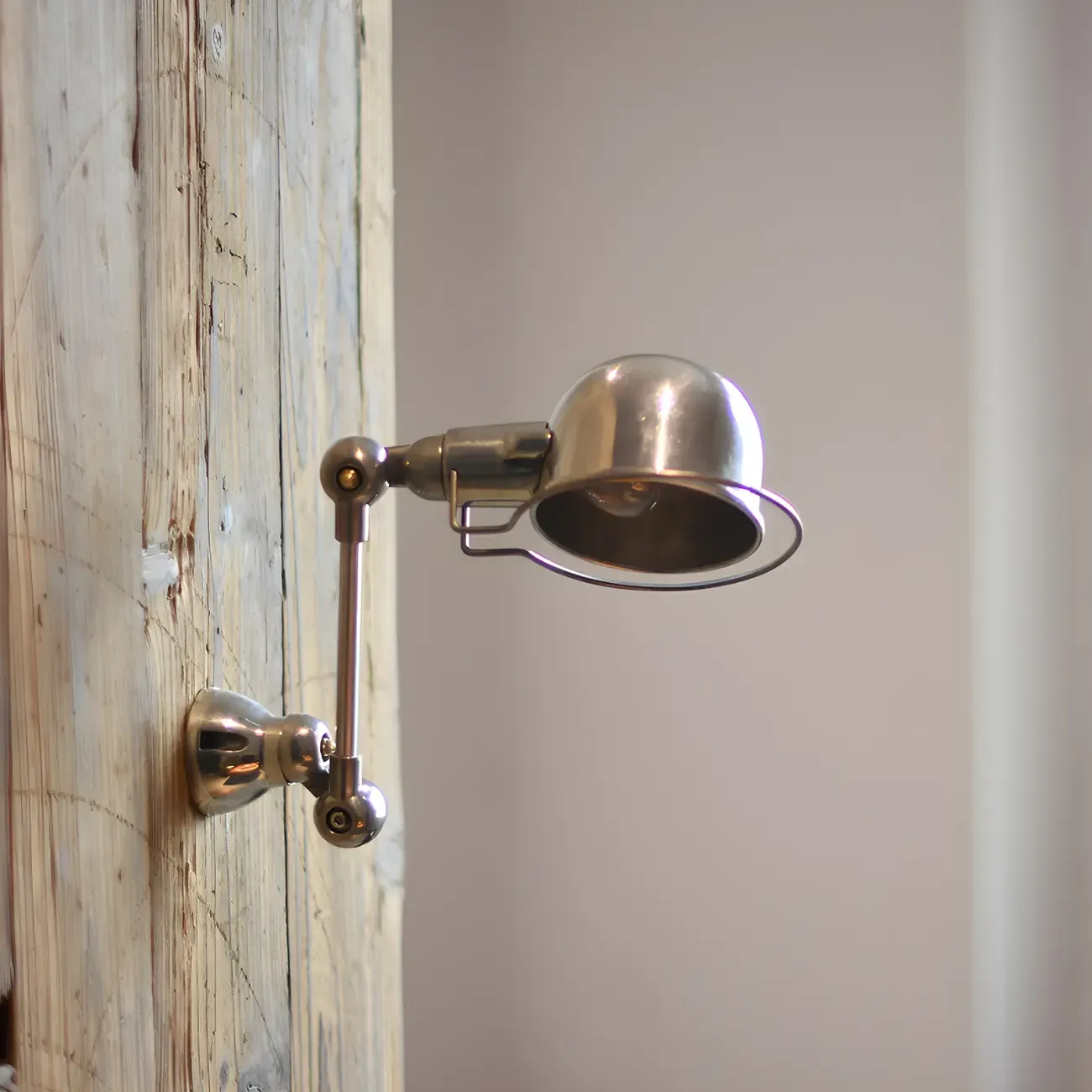 Industrial Metal Silver Glossy Mini Swing Arm Wall Light