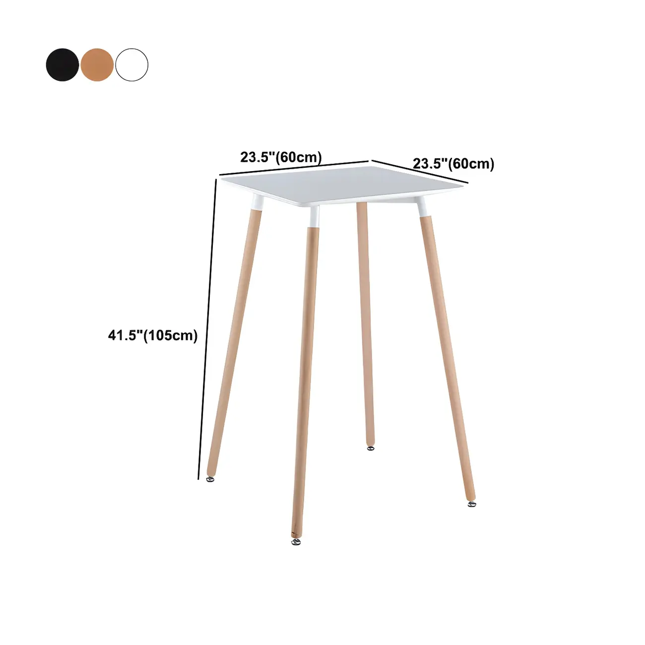 Wooden Natural Finish Square Small Bar Height Table