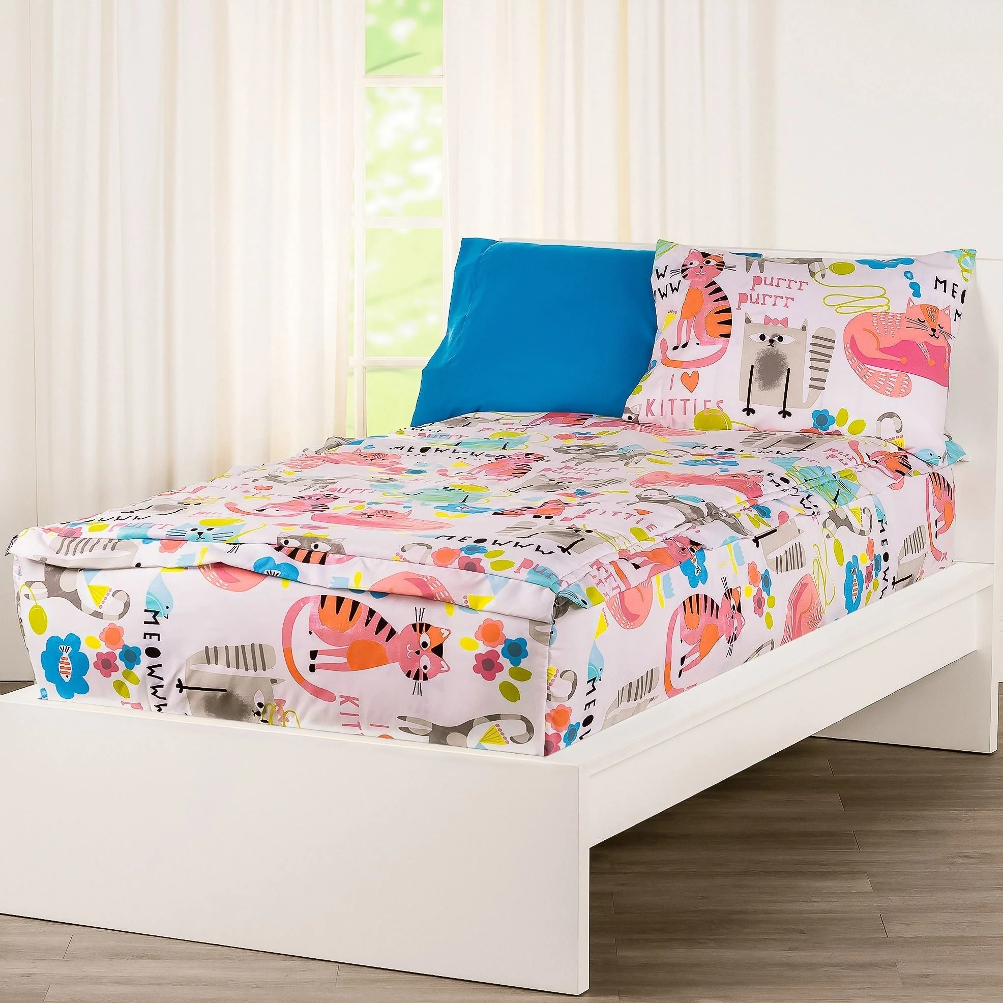 Siscovers I Heart Cats Bunkie Deluxe Zipper Bedding Set
