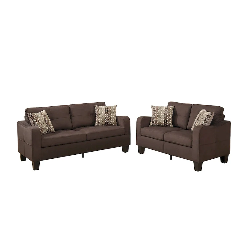 2 Piece Sofa Set with Accent Pillows