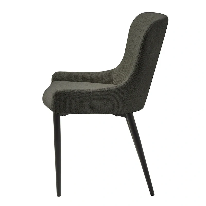 Rye Studio Boucle Dining Chairs with Black Steel Legs, Set of 2