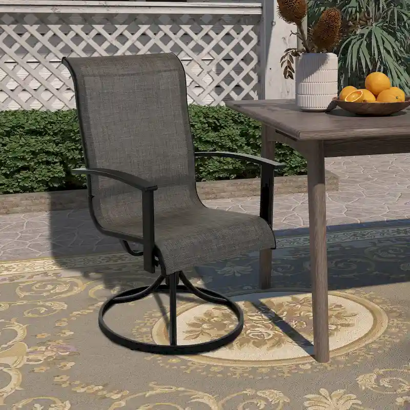 Teslin Iron Frame Swivel Dining Chair (Set of 2)