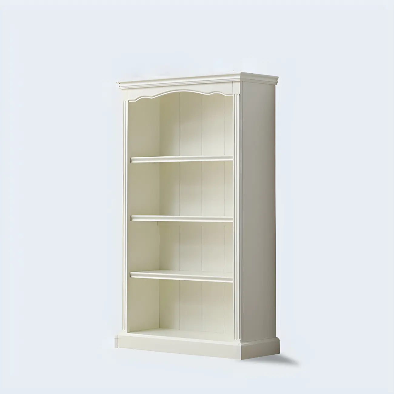 Classic Simple White Rectangular Wood Bookcase