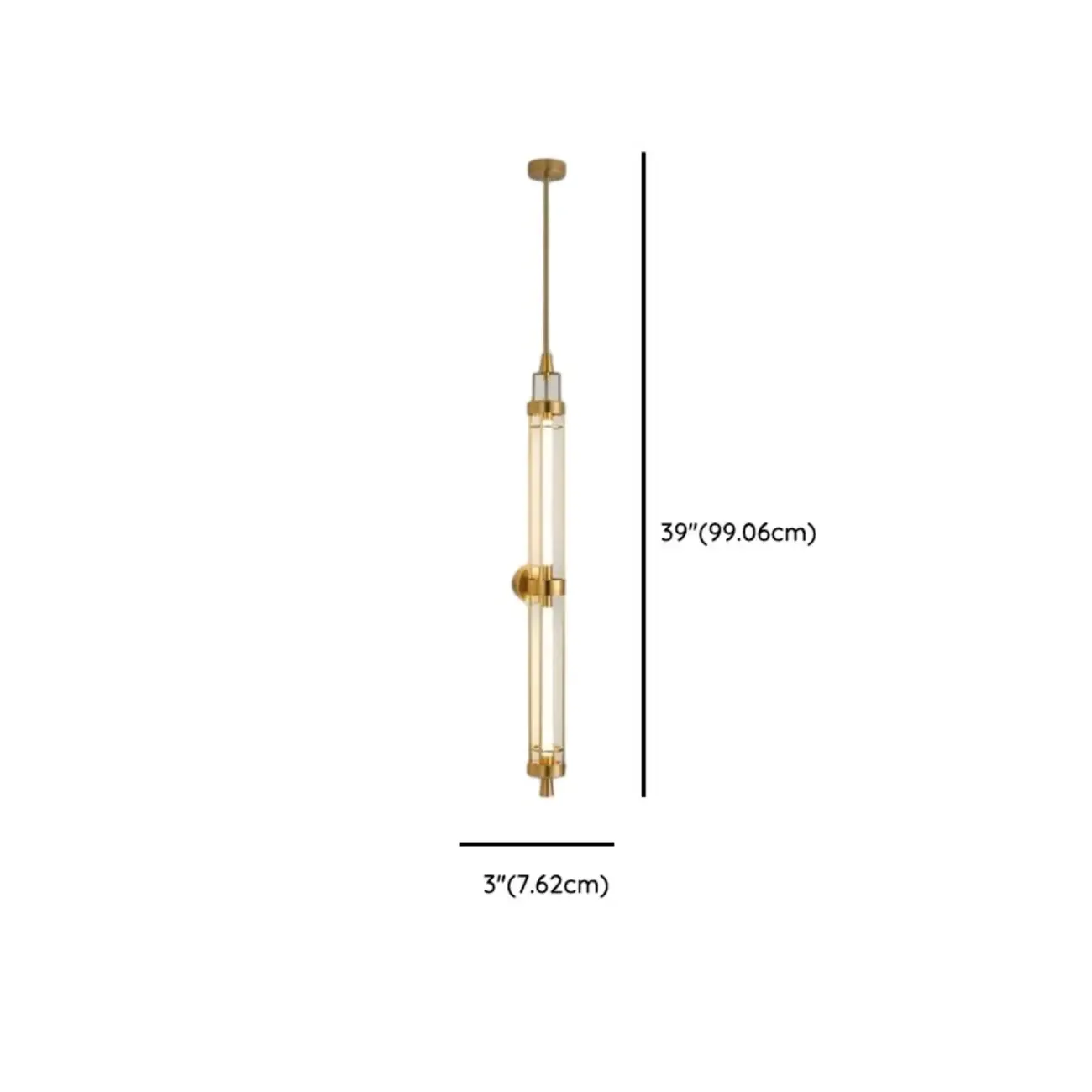 Gold Cylinder Wall Sconce Lamp with 2 LED Bulbs Warm Light