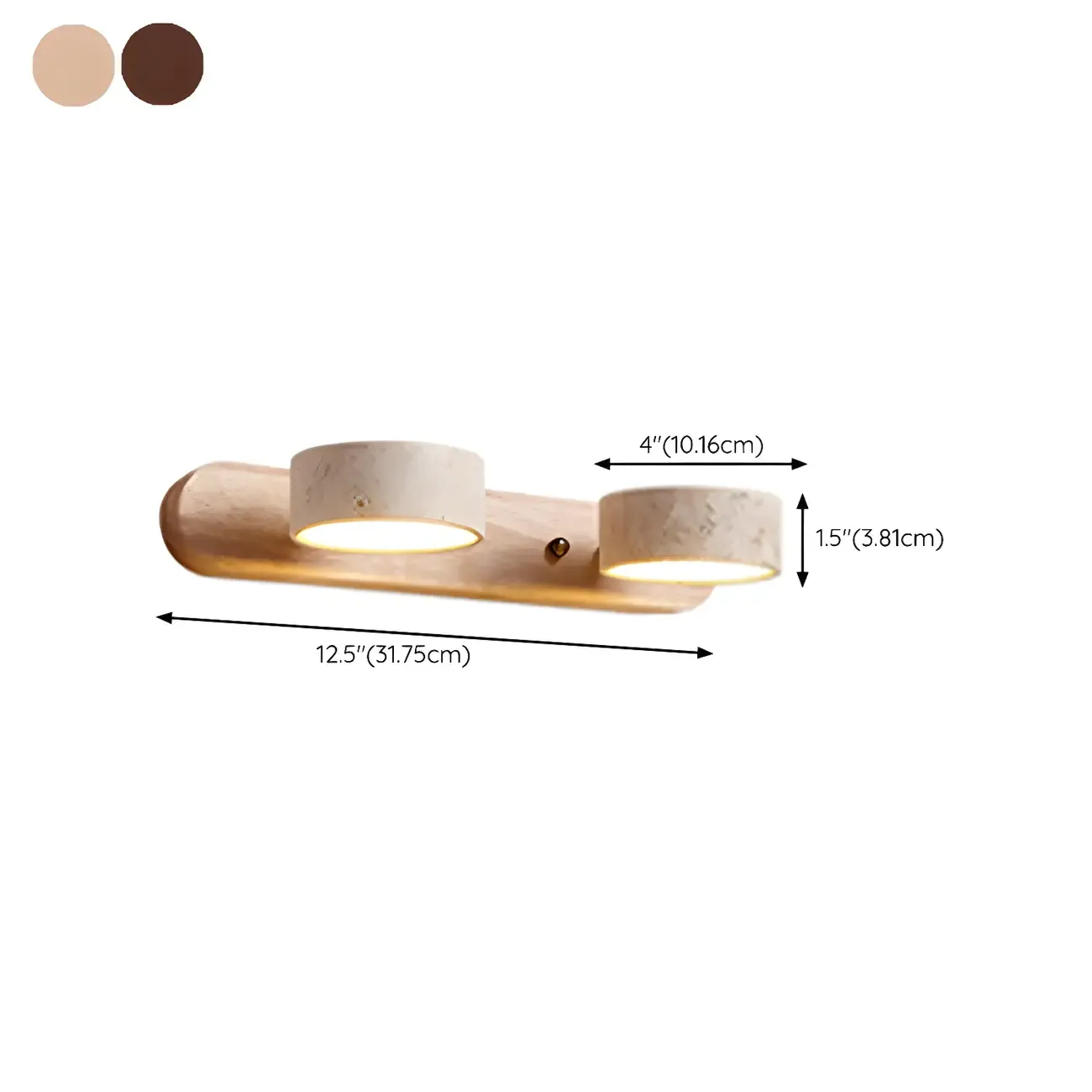 Modern White Stone Circular Multi-Light LED Vanity Light