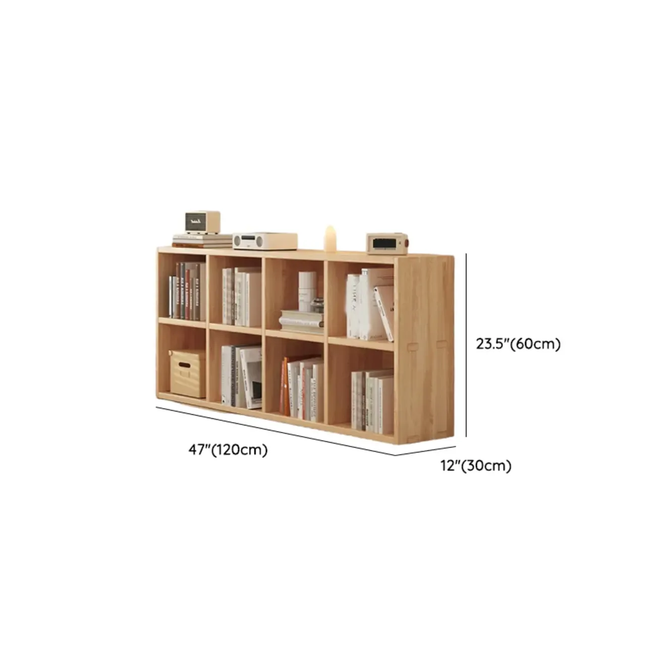 Modern Modular Rectangular Lateral Pine Wood Bookcase