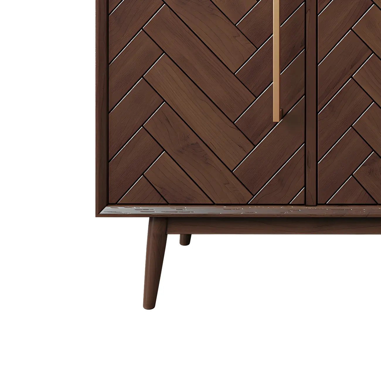 Modern Brown Solid Wood Sideboard with Drawers