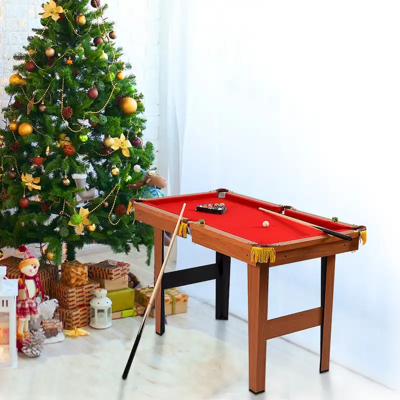 Costway 48 Mini Table Top Pool Table Game Billiard Set Cues Balls - 48L x 26W x 30H