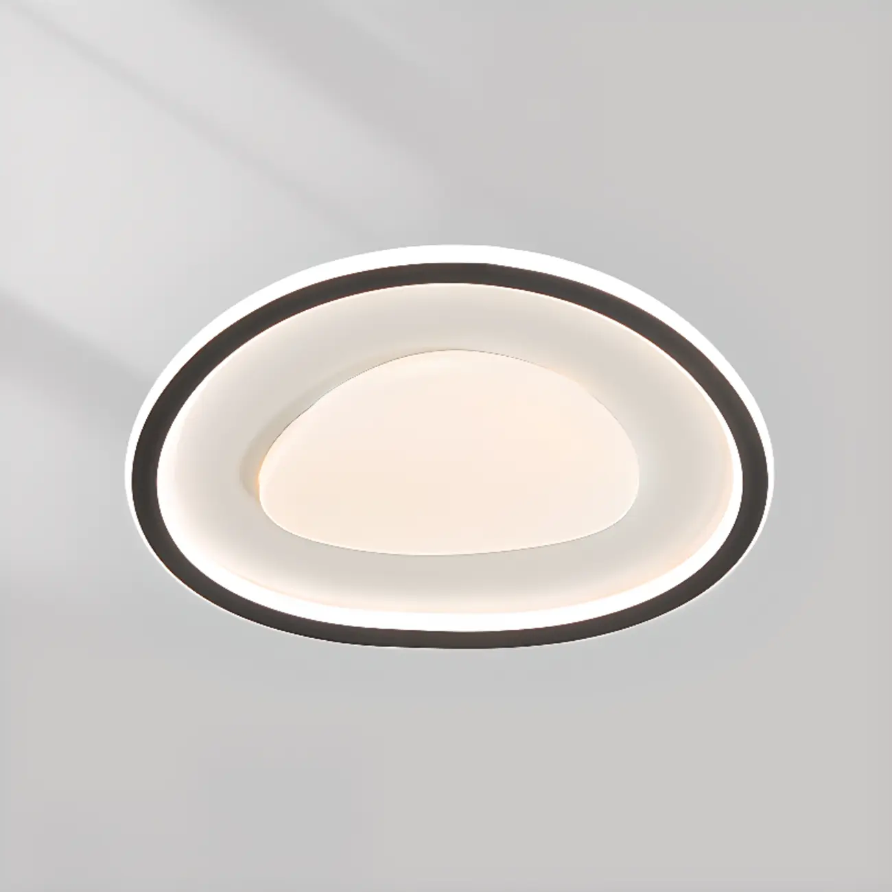 Modern Black-White Flush Ceiling Light with 3 Gear Dimming