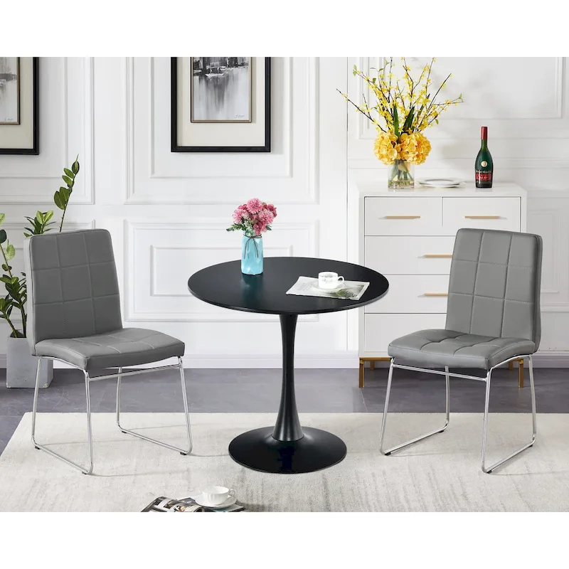 31.5Modern Round Dining Table End Table Leisure Coffee Table - N/A