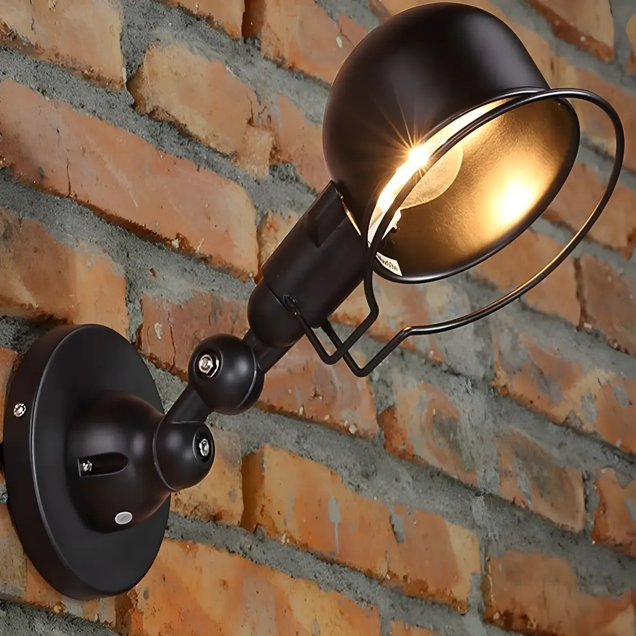 Industrial Black Dome 12“ Adjustable Arm Wall Sconce