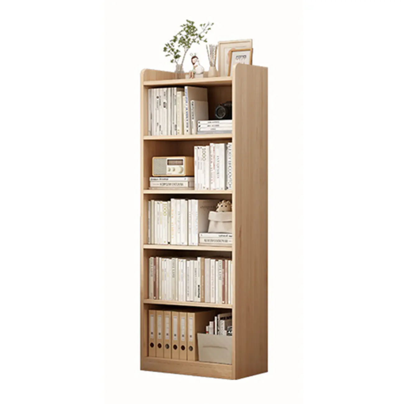 Natural Pine Vertical 6-Tier Barrister Closed Back Bookcase