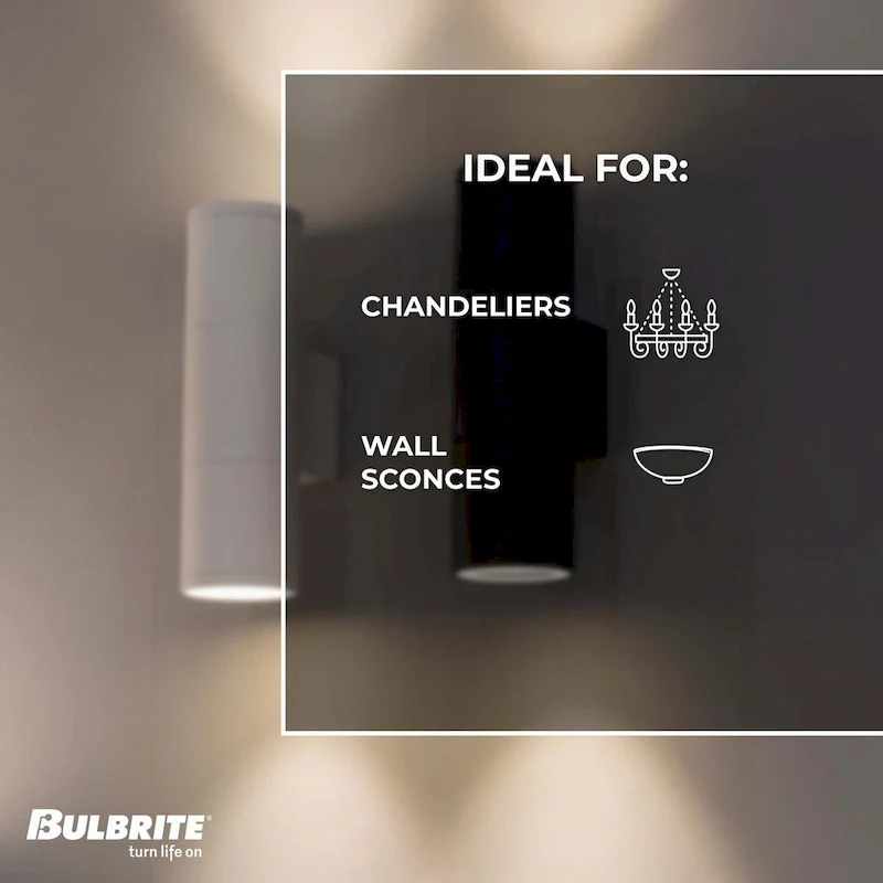 Bulbrite Pack of (4) 2.5 Watt Dimmable Clear Filament T6 Candelabra (E12) LED Bulb