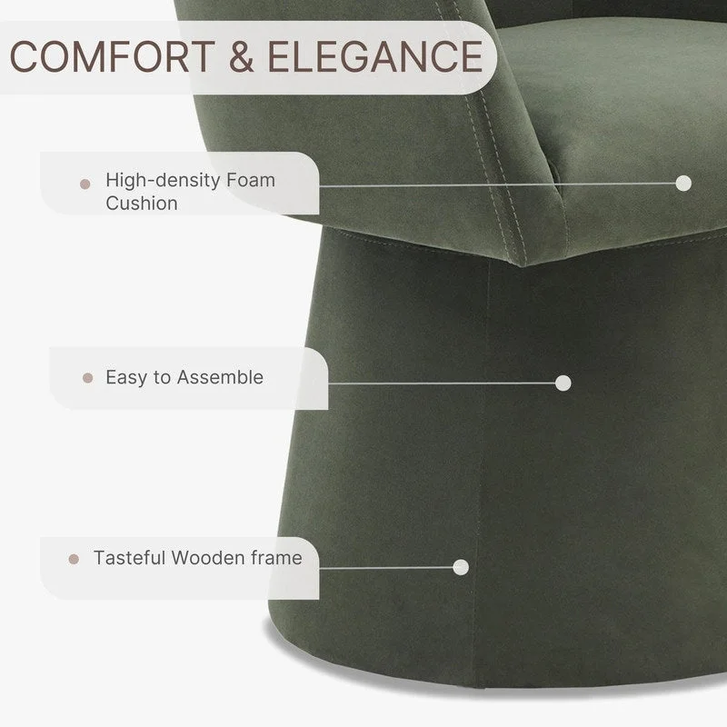 Evie Modern Upholstered Fabric Swivel Dining Chair