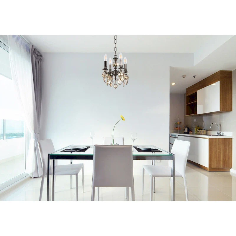 Elegant Lighting 9104D10-GT/RC Lillie 4 Light 10  Wide Crystal