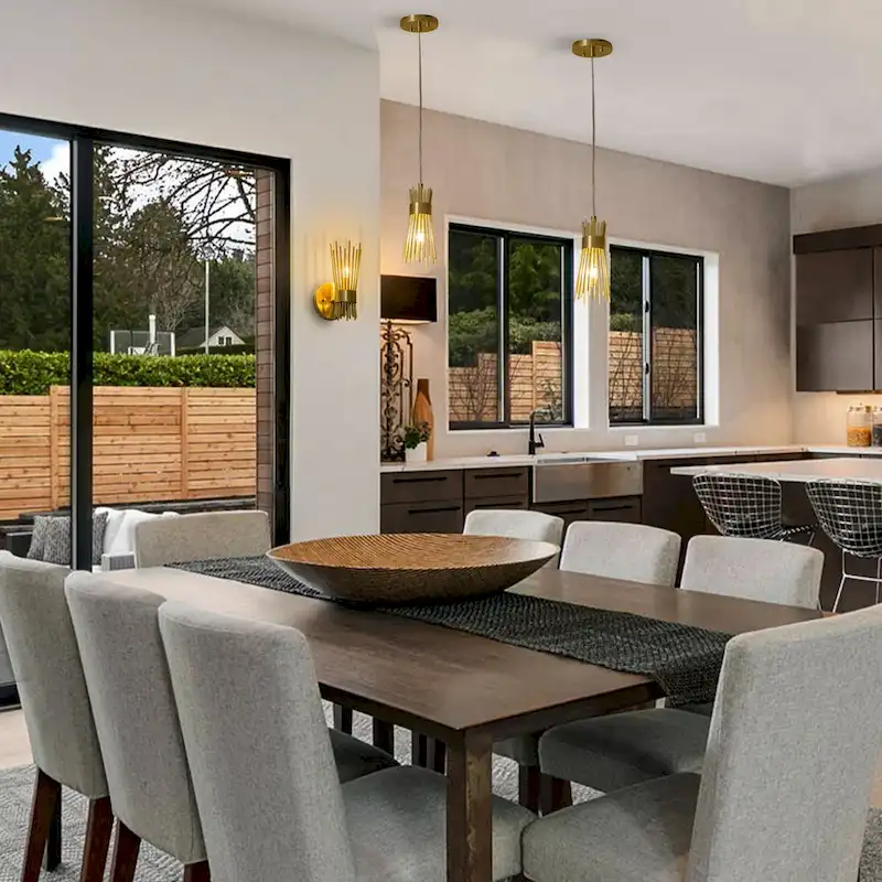 C Cattleya 1-Light Brass Gold Sunburst Hanging Pendant Light