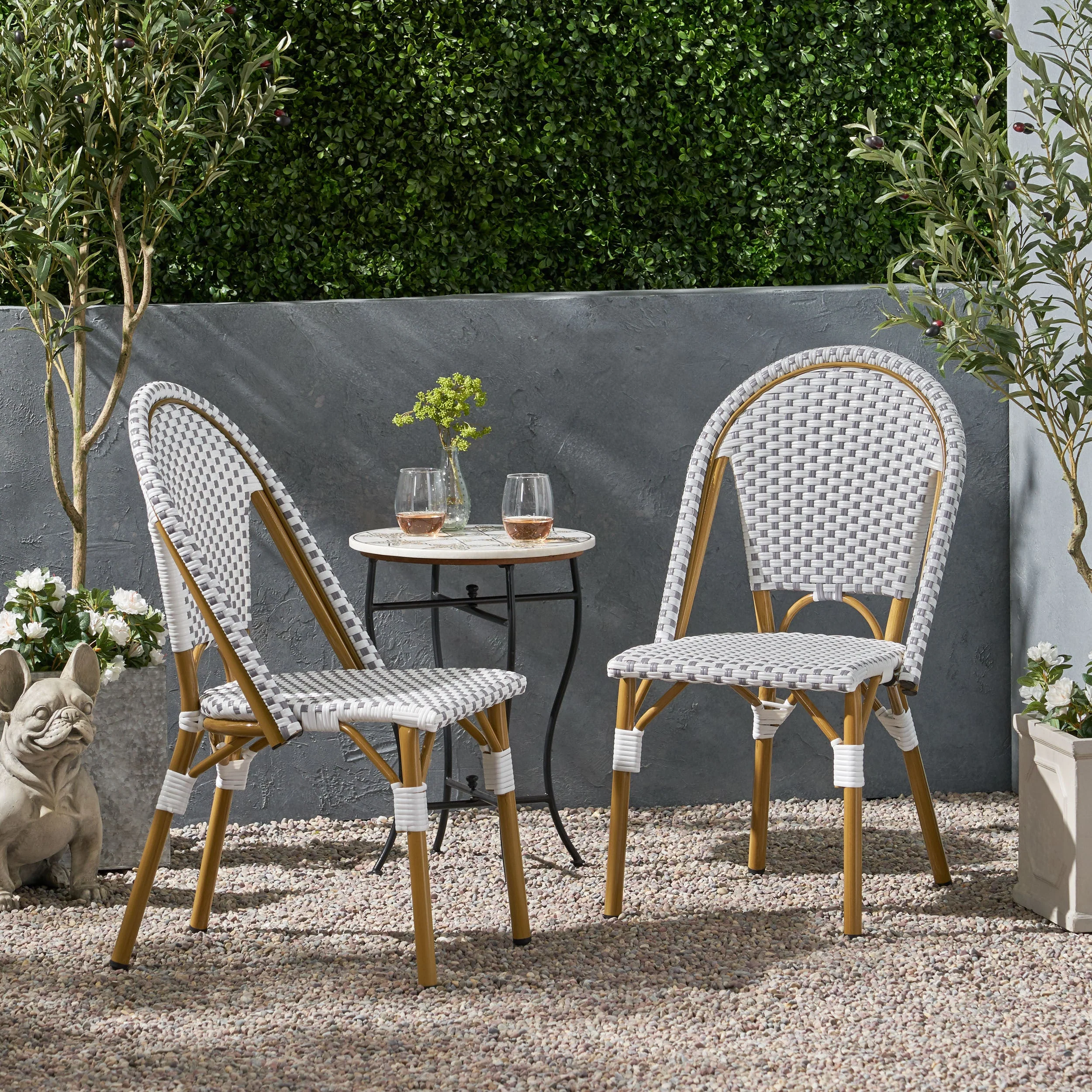 Walker Edison | French Bistro Patio Chat Set