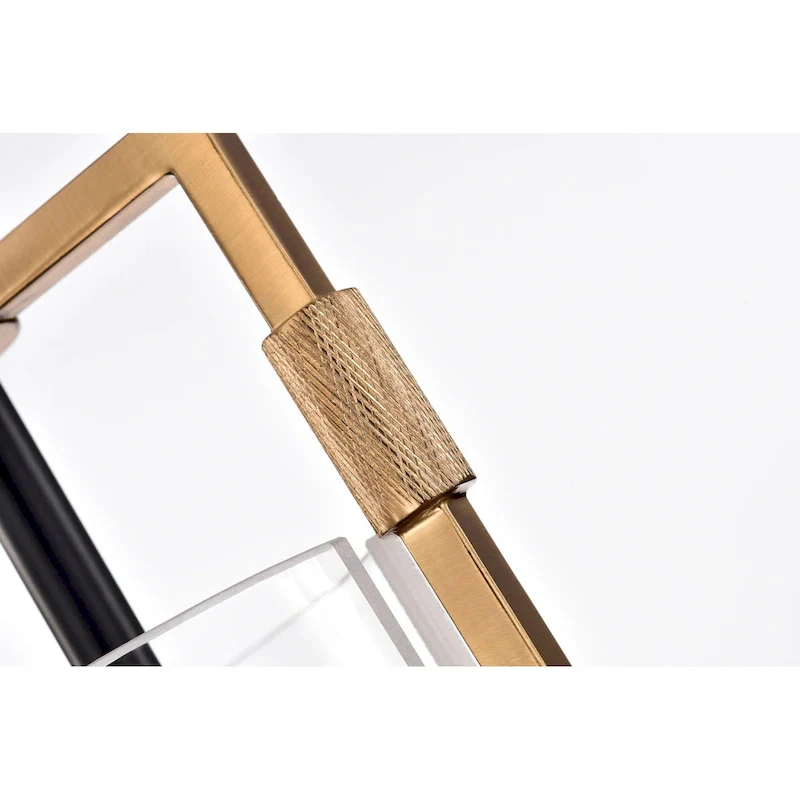 Black and Antique Gold 1-Light 10 Inch Globe Shaped Clear Glass Pendant