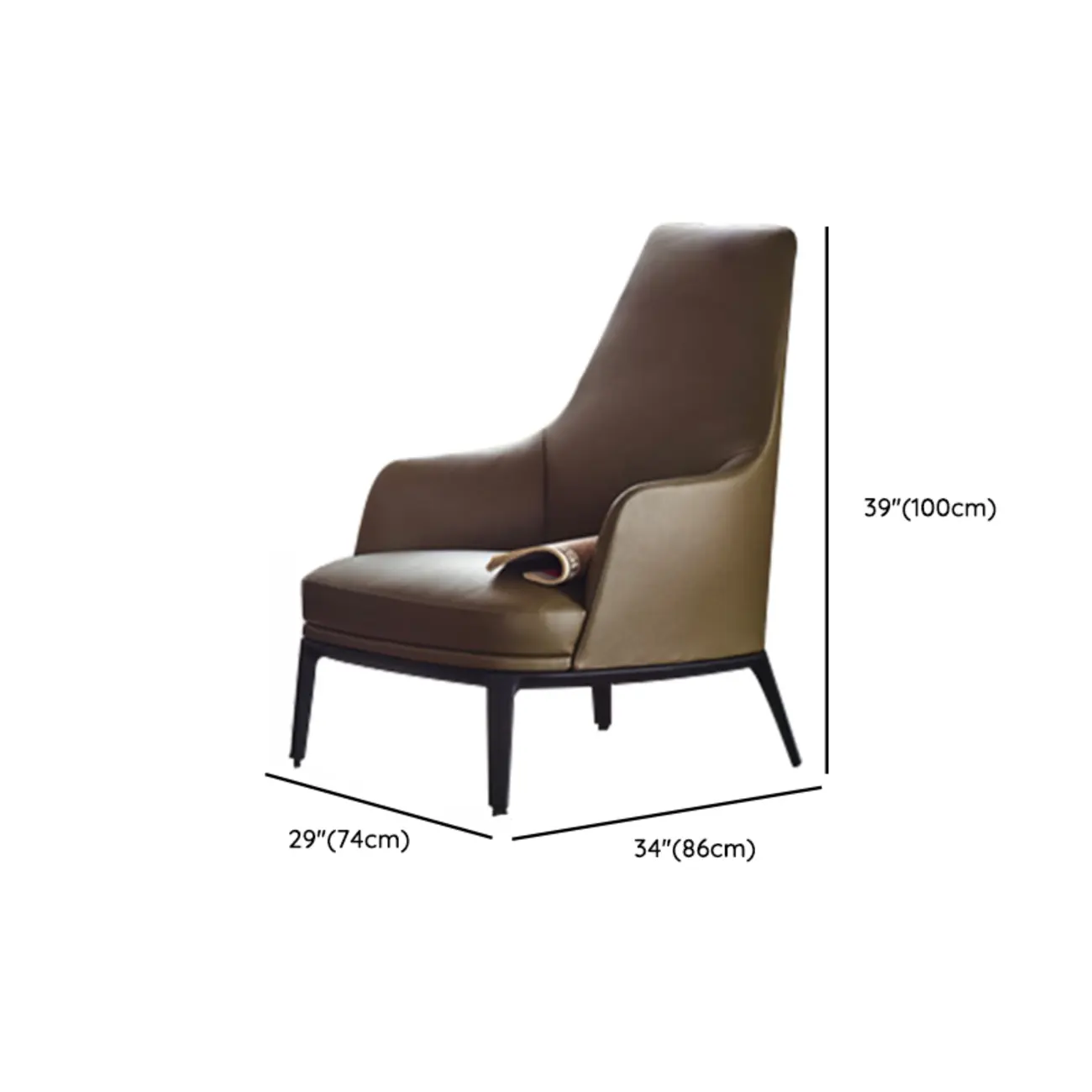 Modern High Back Living Room Accent Chair with Ottoman