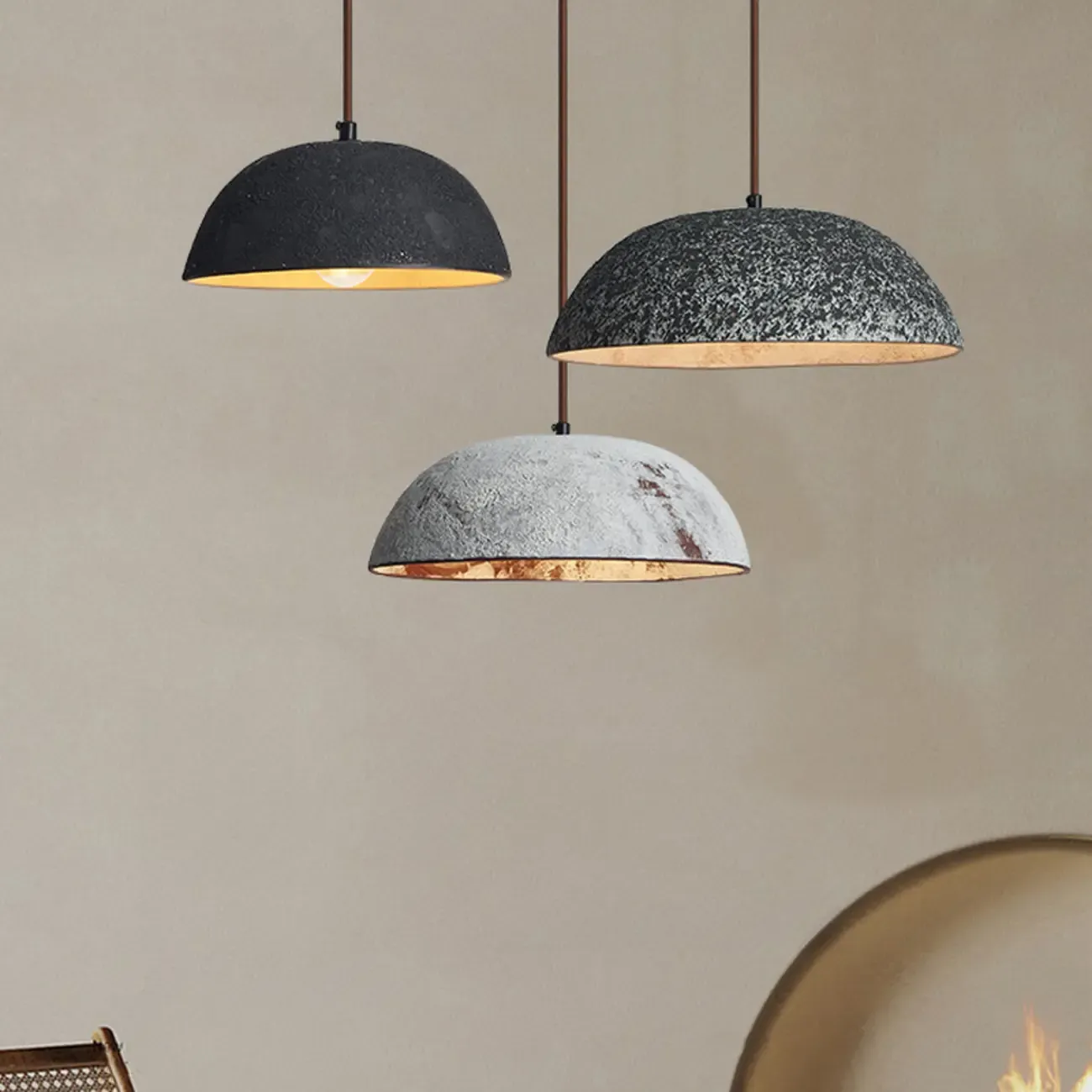Modern Ceramic Black Bowl Kitchen Pendant Light
