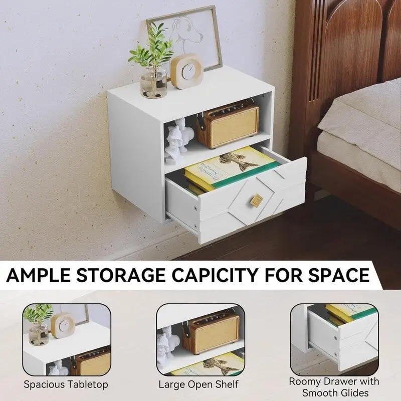 Floating Nightstand with Drawer