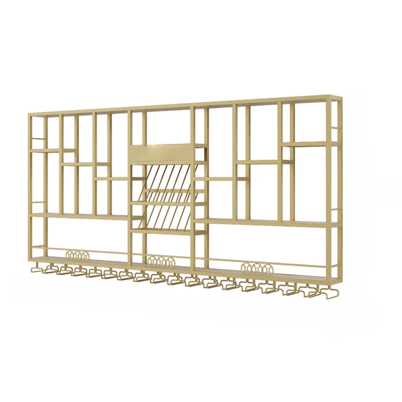 Wall-Mounted Metal Industrial Display Wine Rack