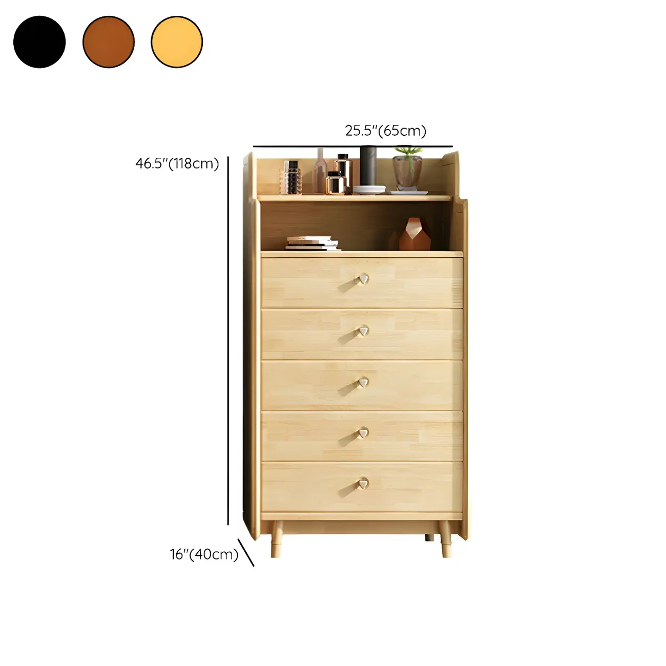 Brown Wood Rattan Front Accent Chest with Multi-Drawer