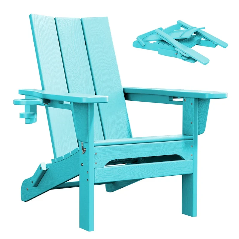 HDPE Modern All weather Adirondack Chairs with Cup-holders