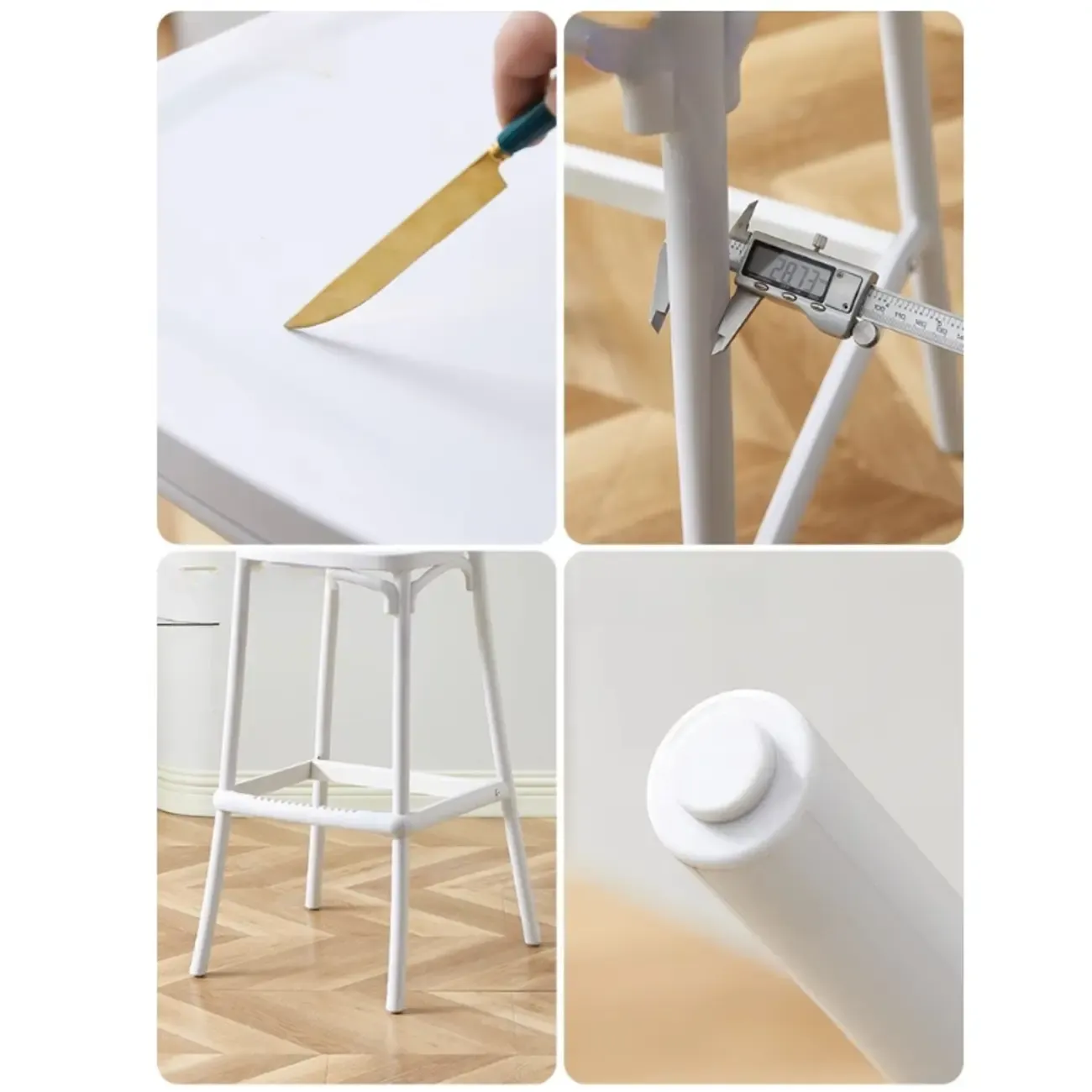 Modern Acrylic Square Counter Height Stools with Back