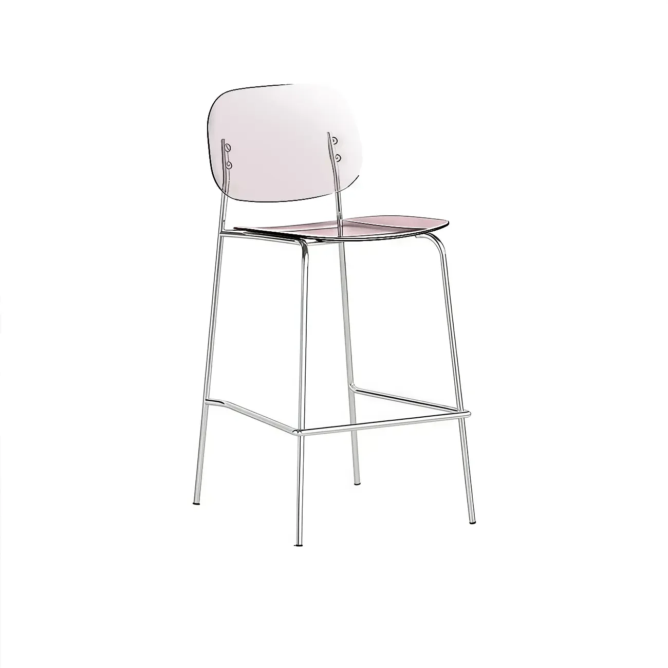 Modern Metal Counter Height Acrylic Bar Stools