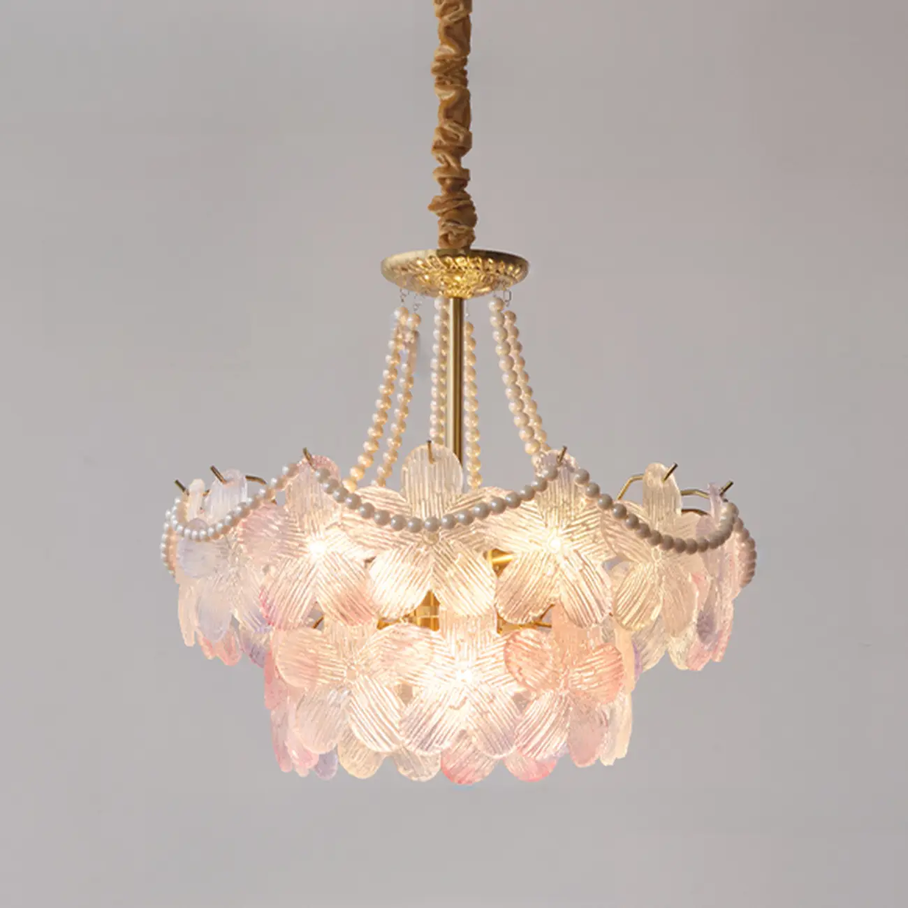 Modern Tier Round Flower Crystal Chandelier