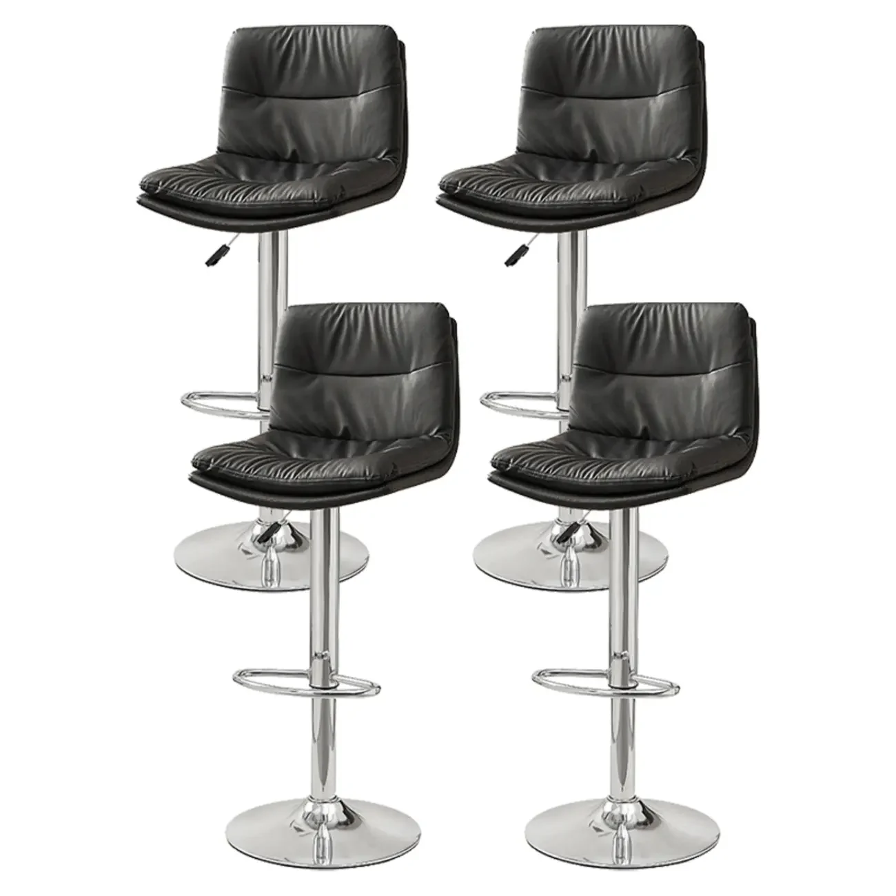 Modern Leather Saddle Swivel Adjustable Bar Stool