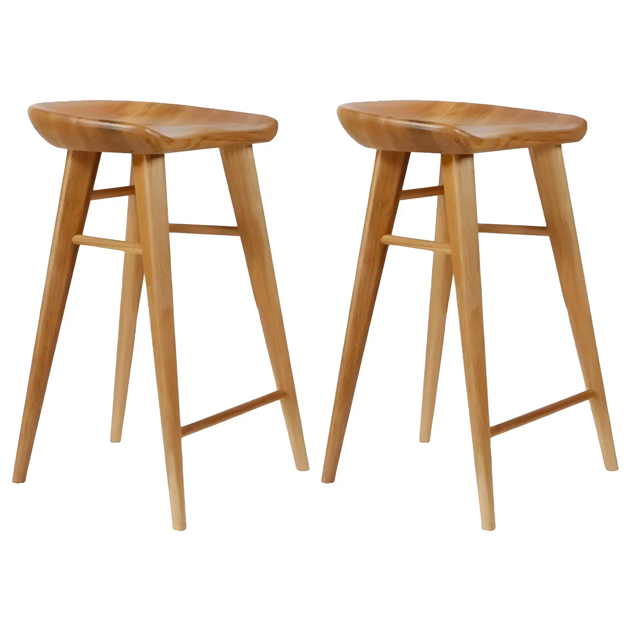 Counter Height Modern Wood Backless Bar Stool