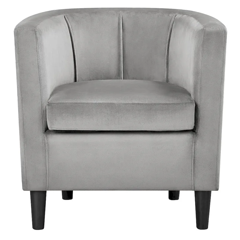 Yaheetech Modern Barrel-shaped Chair Upholstered Velvet Club Chair