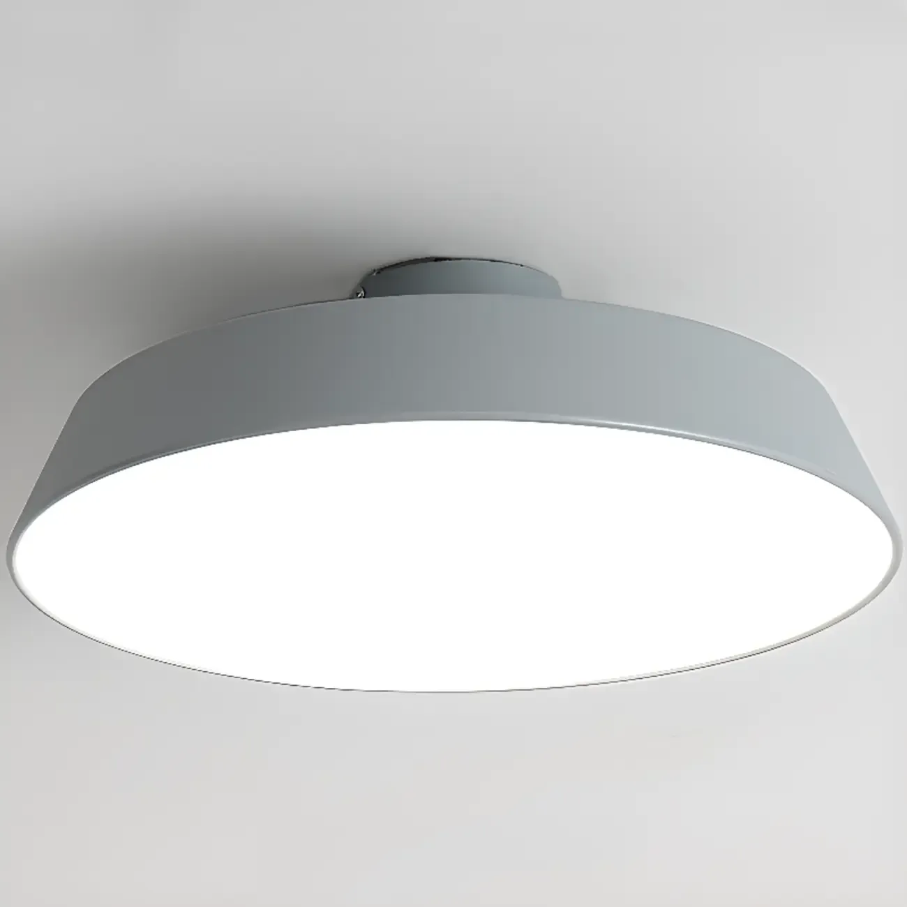Modern Metal Drum Dimmable Semi Flush LED Ceiling Light
