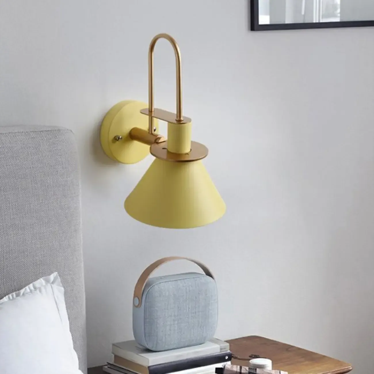 Cone Bathroom Vanity Light with Green Iron Shade