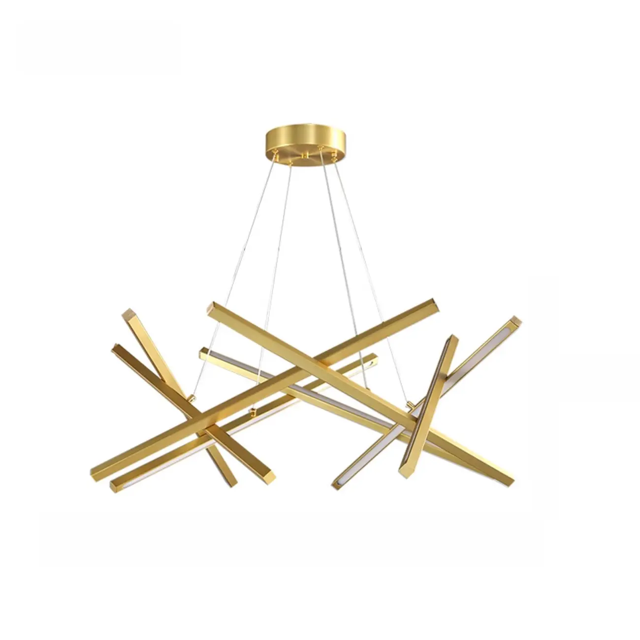 Modern Linear LED Chandelier with Geometric Metal Design