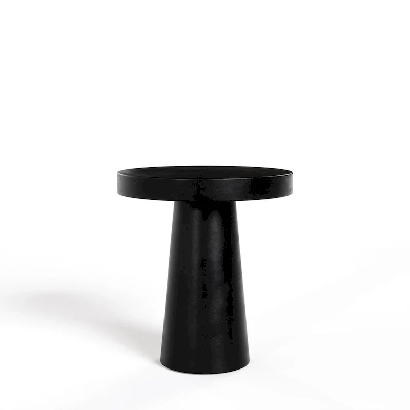 Modrest Desoto Modern Black Concrete Round End Table