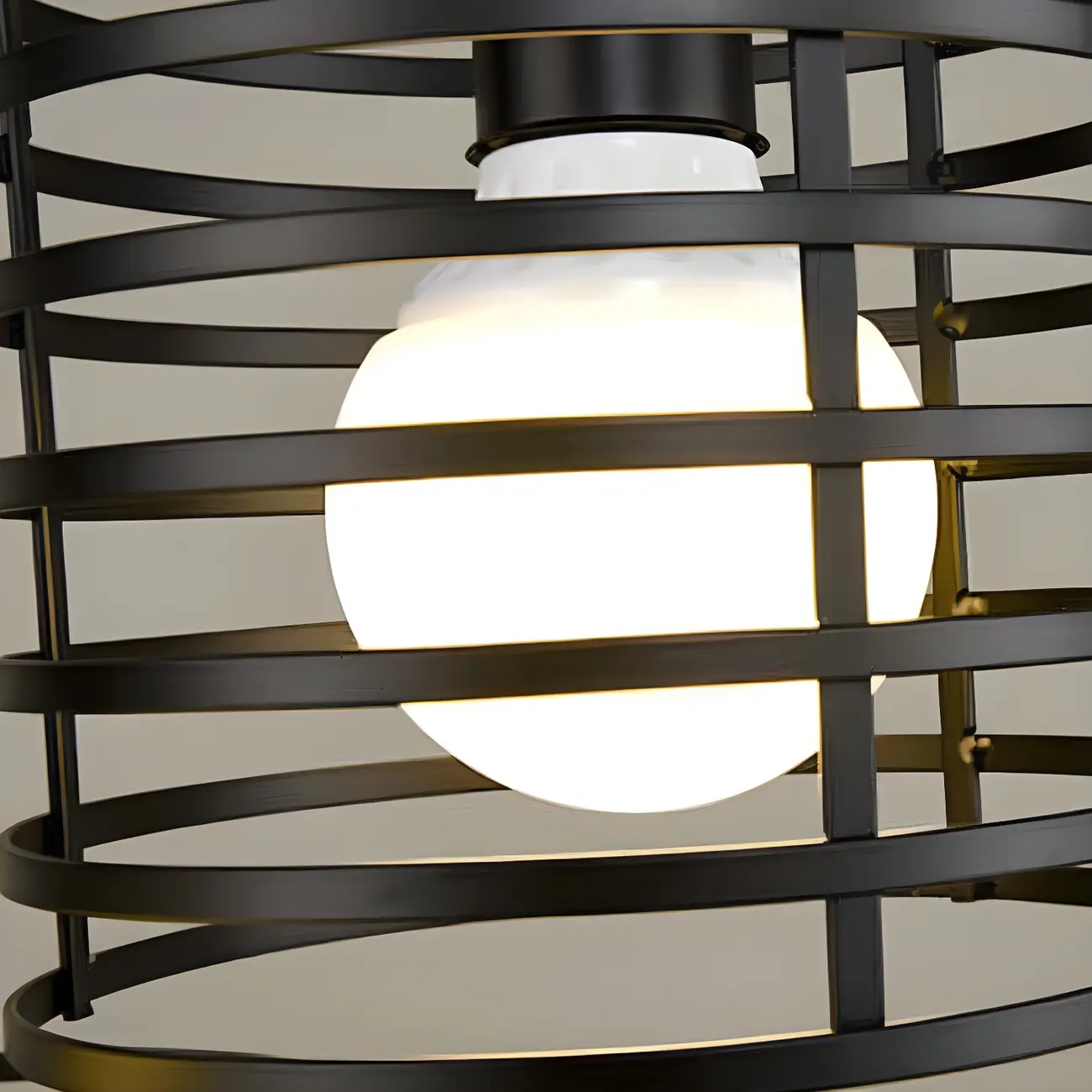 Industrial Black 3-Light Lantern Pendant Light