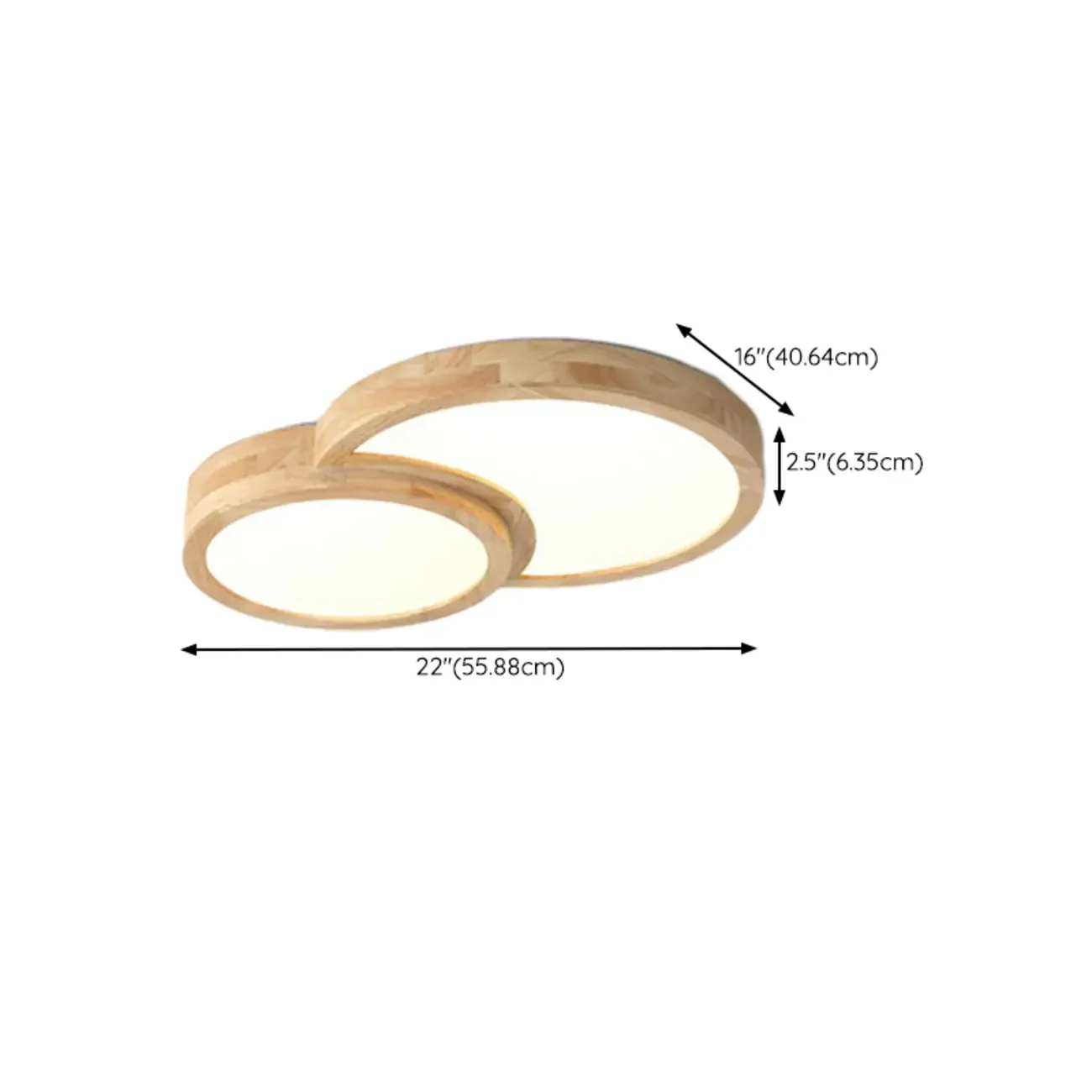 Natural Geometric Wood Dimmable Flush Mount LED Ceiling Light