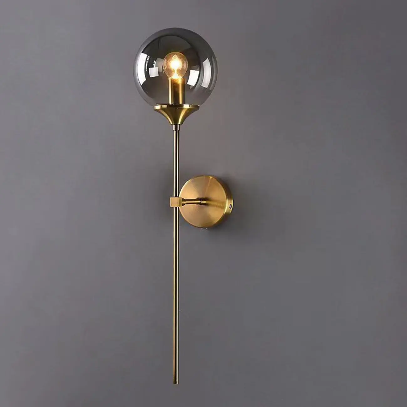 24Modern Brass Wall Sconce Fixture with Glass Shade