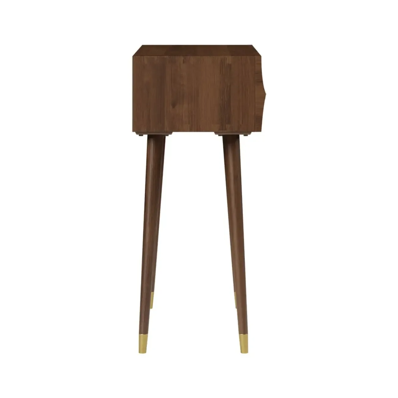 Retro Wave Carved Walnut Wooden 3 Drawers Console Table