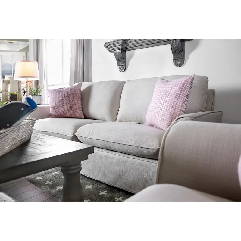 Nis Casual Fabric Upholstered Slipcovered Sofa by Furniture of America