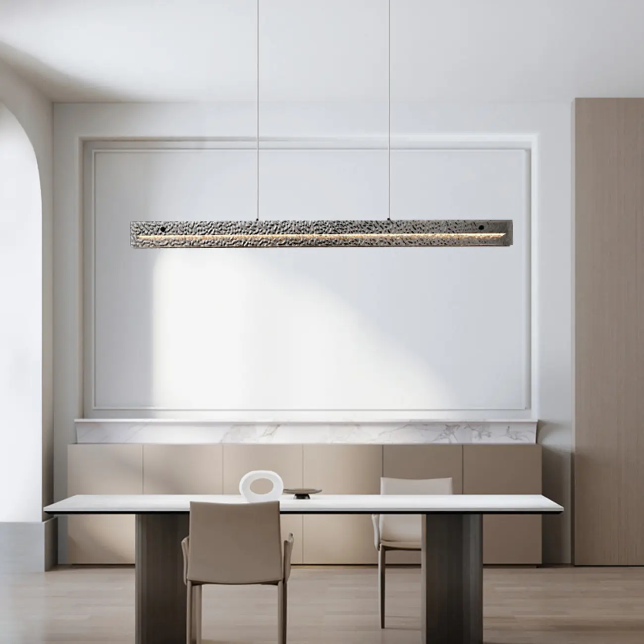 Black Rectangular Dimmable LED Kitchen Island Pendant Light